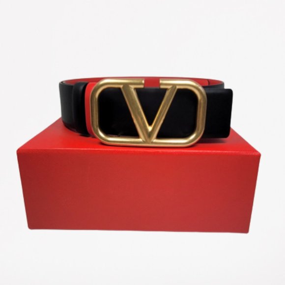Valentino Garavani V-LOGO Reversible Leather Belt - 40MM - Picture 2 of 6
